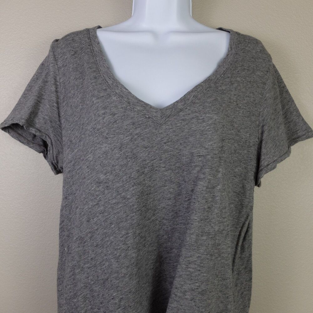 Madewell Women's Whisper V-Neck Short Sleeve Heather Iron Tee Size Medium - Picture 4 of 7